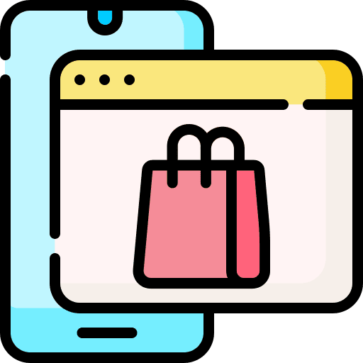 Ecommerce commerce and shopping browser bag icon Ecommerce commerce and shopping browser bag icon