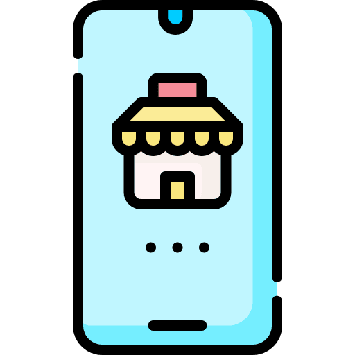 Online store commerce and shopping communications smartphone icon Online store commerce and shopping communications smartphone icon