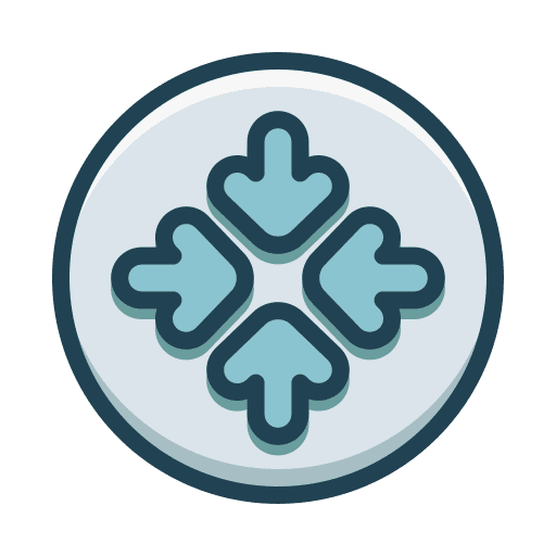 Minimize pointer sign resize icon