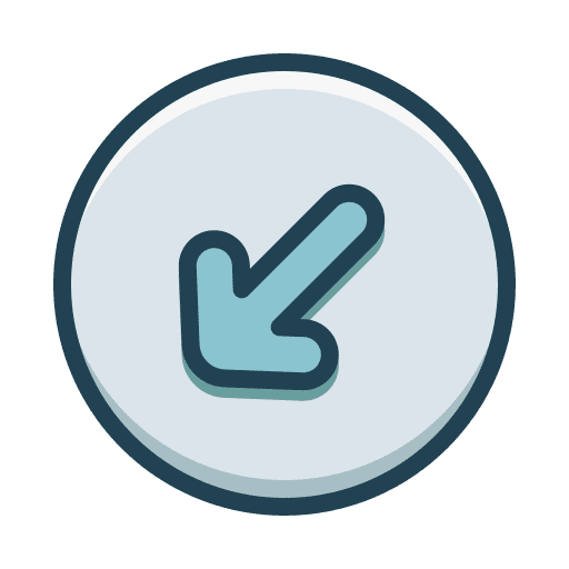 Bottom left orientation direction sign icon Bottom left orientation direction sign icon