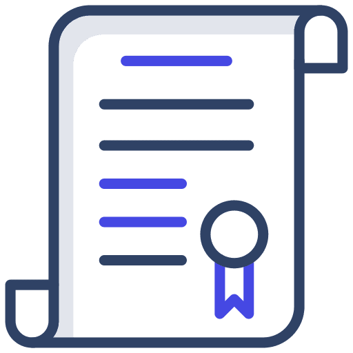 Certificate contract patent badge icon