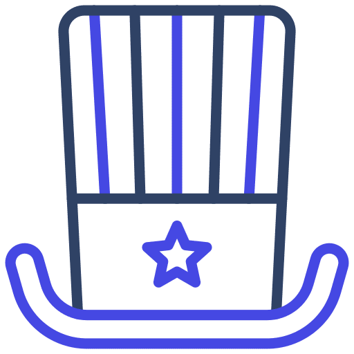 Hat united states of america 4th of july hat icon Hat united states of america 4th of july hat icon