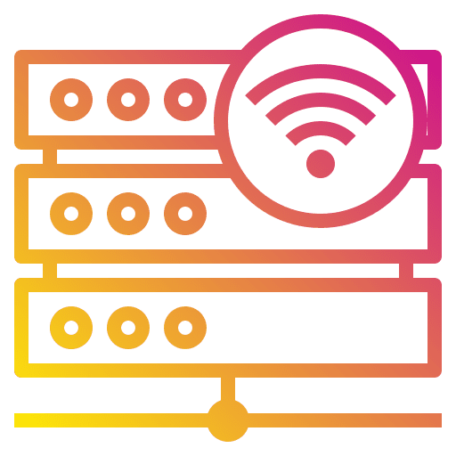 Server network wireless computer icon Server network wireless computer icon