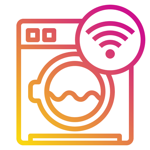 Washing machine wifi electronics connection icon Washing machine wifi electronics connection icon