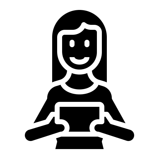 Woman tablet woman user icon