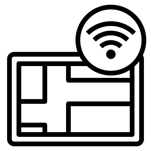 Gps maps wireless connection icon