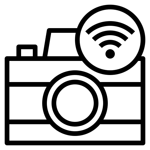 Camera connection internet of things connectivity icon Camera connection internet of things connectivity icon