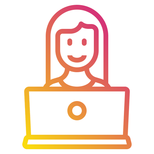 Woman use girl electronics icon