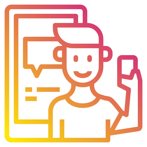 Man mobile people technology icon