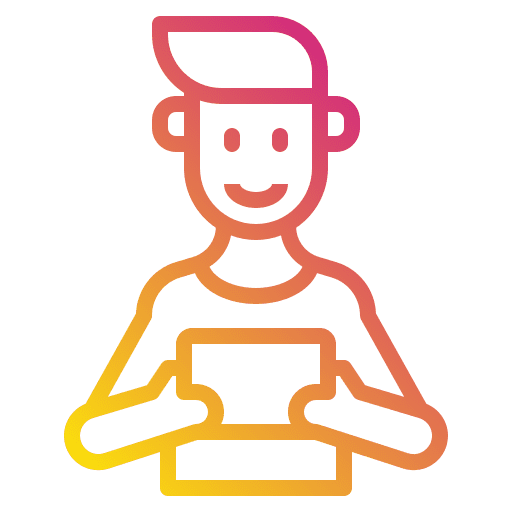 Man tablet people technology icon