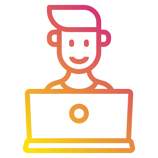 Man working laptop people icon Man working laptop people icon