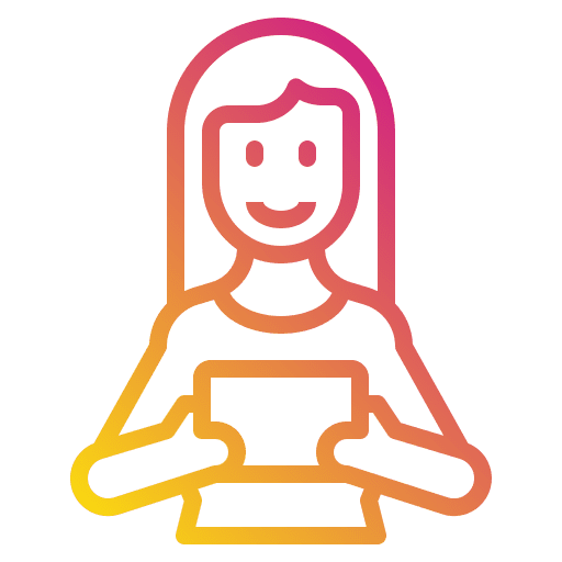 Woman device people technology icon