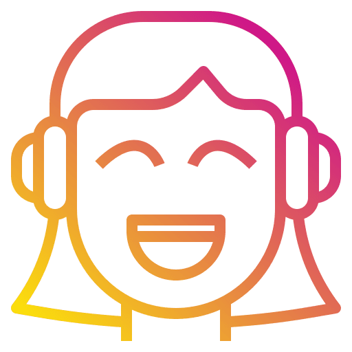 Headset electronics girl listening icon Headset electronics girl listening icon