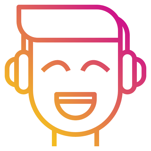 Headset listening boy man icon Headset listening boy man icon