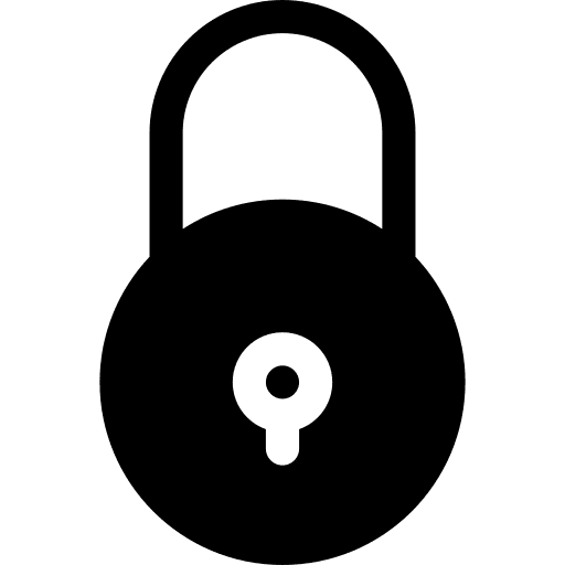 Padlock secure furniture and household key icon