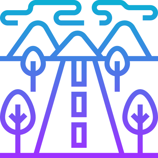 Road transportation highway city set icon