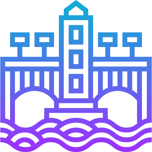 Bridge buildings connection bridge icon Bridge buildings connection bridge icon