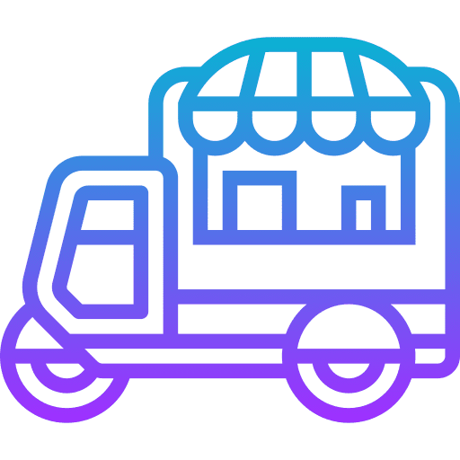 Food truck vehicle mobile food delivery icon Food truck vehicle mobile food delivery icon