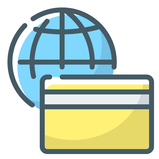 Internet banking global credit card digital money icon Internet banking global credit card digital money icon