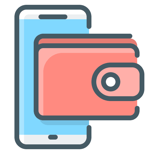 Online wallet business and finance mobile banking smartphone icon Online wallet business and finance mobile banking smartphone icon