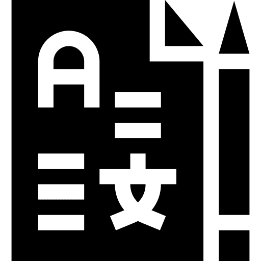 Translation notes education work icon