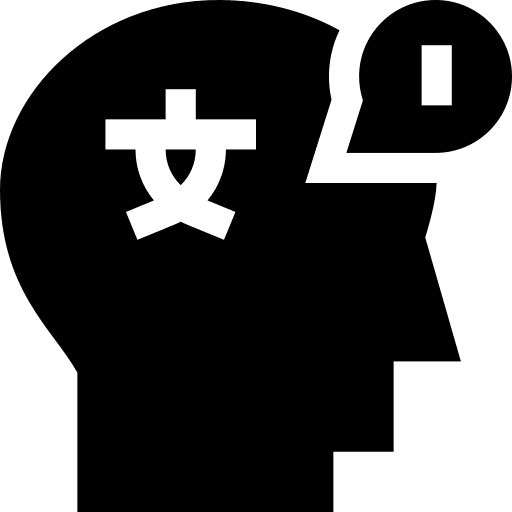 Translator translation education head icon Translator translation education head icon