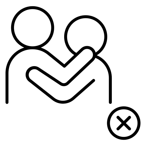 Social distancing signaling avoid no touch icon