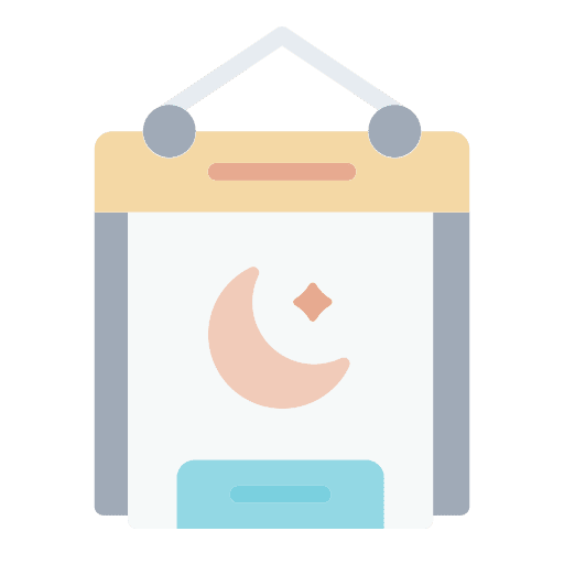 Calendar half moon ramadan eid mubarak icon Calendar half moon ramadan eid mubarak icon
