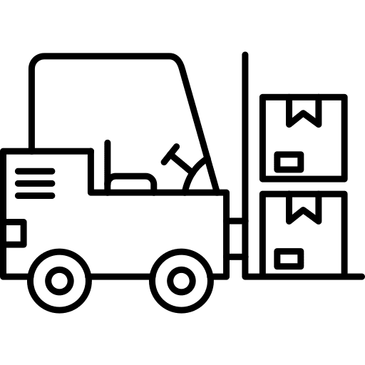 Forklift cargo warehouse shipping and delivery icon Forklift cargo warehouse shipping and delivery icon