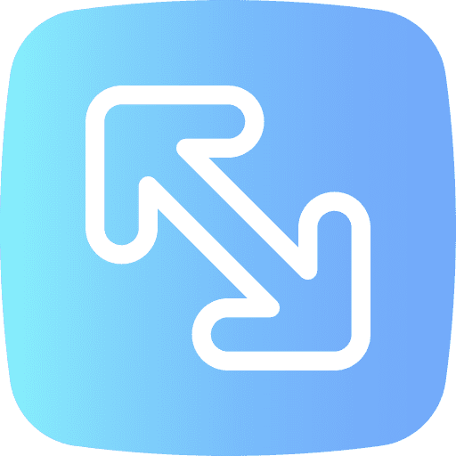 Fullscreen button arrow user interface icon