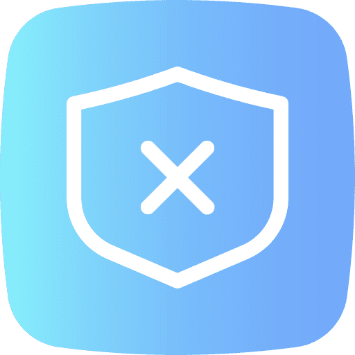 Shield security vulnerability cross icon