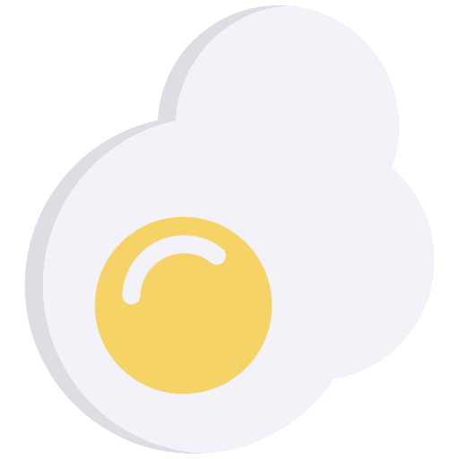 Sunny side up fried egg protein organic icon