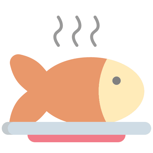 Fish plate fish food and restaurant icon Fish plate fish food and restaurant icon