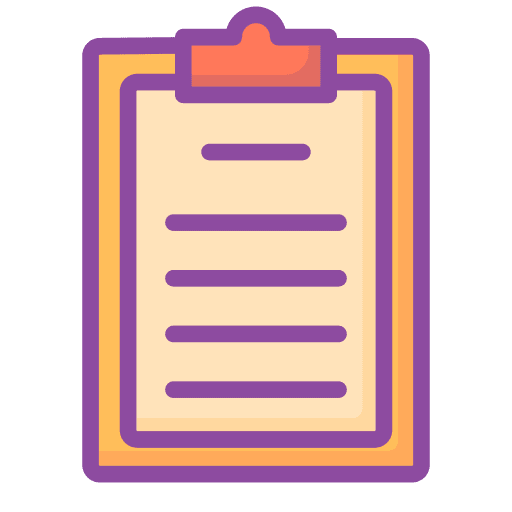 Clipboard education check list specs icon