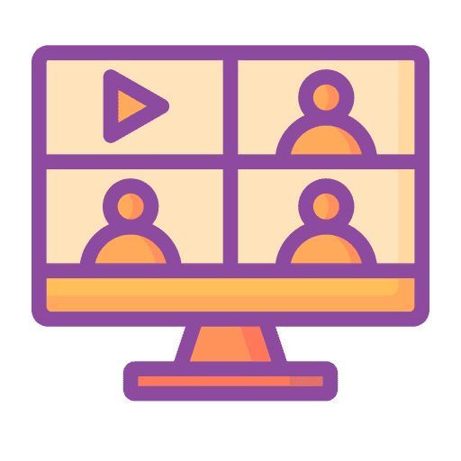 Online learning seminar videoconference online learning icon Online learning seminar videoconference online learning icon