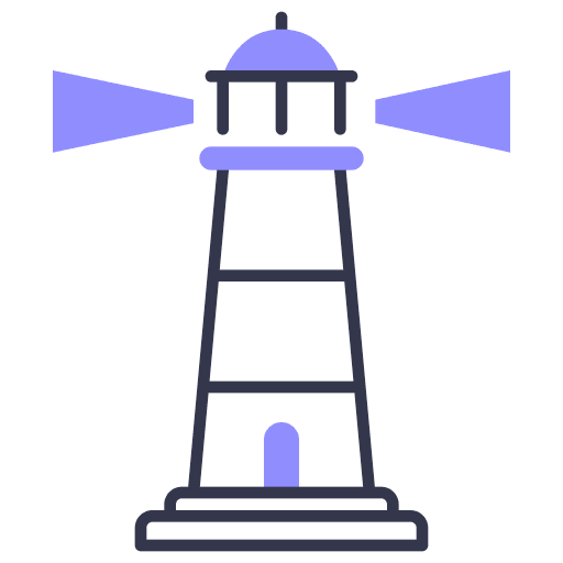 Lighthouse tower business and finance orientation icon