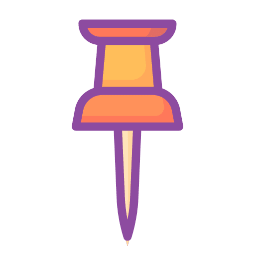 Push pin attachment school material education icon Push pin attachment school material education icon