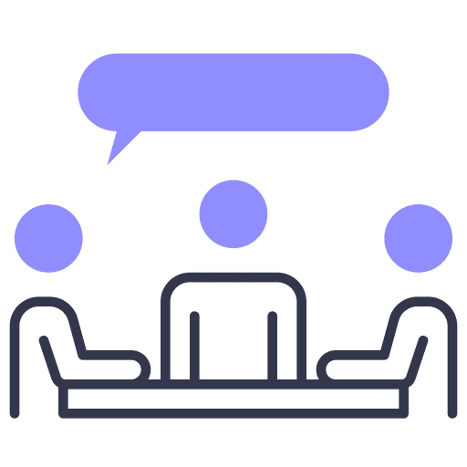 Meeting chat intermediary brainstorm icon