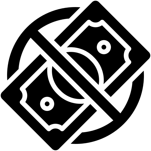 Decline money laundering business and finance bankruptcy icon