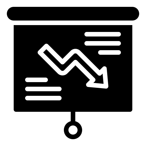 Presentation loss financial graph icon
