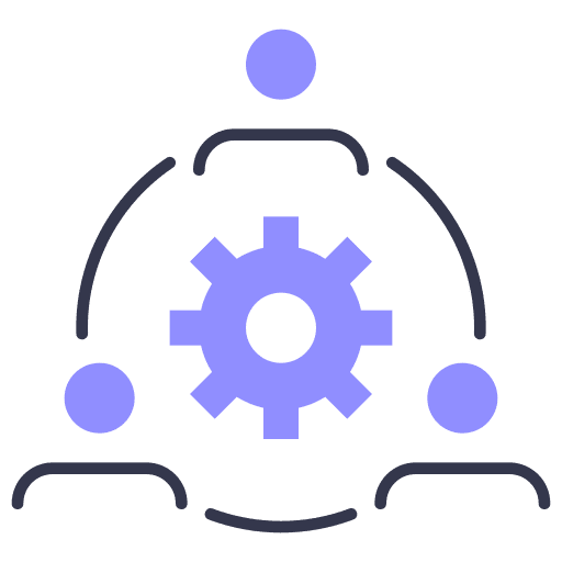 Teamwork gear network group icon Teamwork gear network group icon