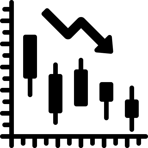 Chart interface descendant bars graphic icon