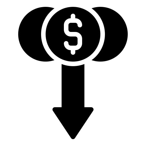 Depreciation coin depreciation currency icon