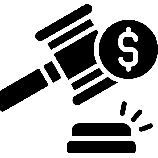 Gavel verdict bid law icon