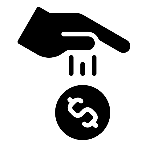 Money loss business and finance hand drop icon