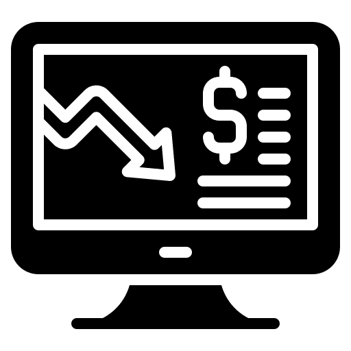 Computer business and finance monitor computer monitor icon