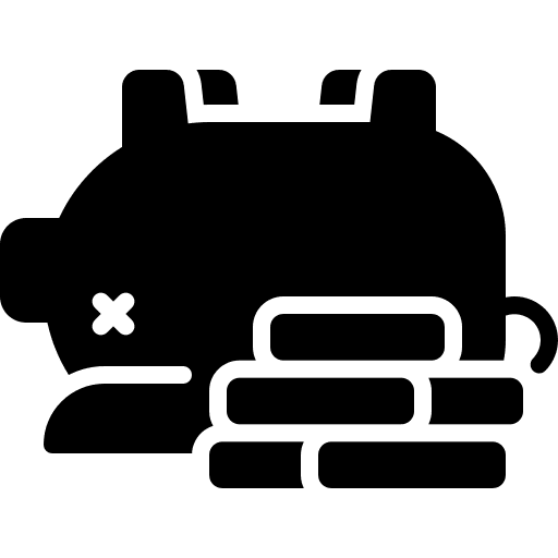 Piggy bank business and finance profit deficit icon