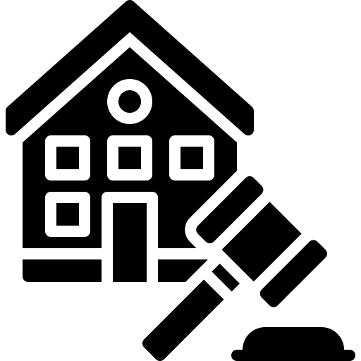 Real estate auction real estate house icon