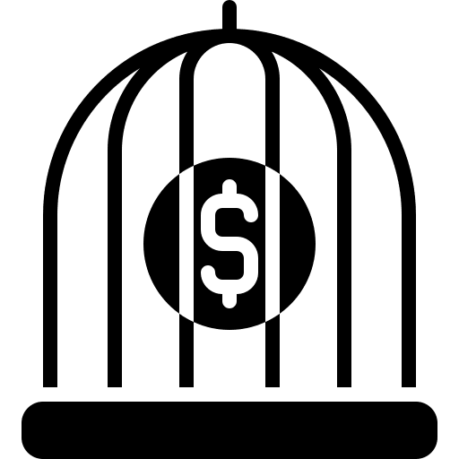 Cage dishonest ban coin icon