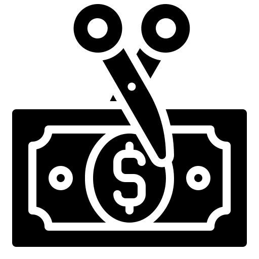 Cut banknote tax cut icon
